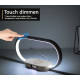 LED Tafellamp of nachtlamp met draadloze smartphone lader -- Moderne ovalen vorm - Dimbaar - Touch bediening