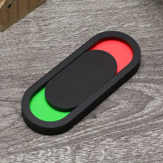 Schuifplaat / Privacy id plaat - DUO PACK - voor bezet - beschikbaar -- niet storen met kleurindicatie - zwart