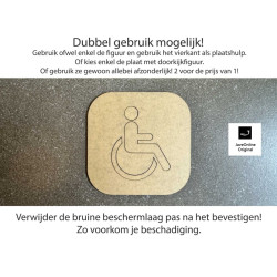 Toilet of kleedkamer deurbord - Mindervaliden - Gehandicapten - Handicap - 3d - hoogwaardig Acryl bord - 2 in 1