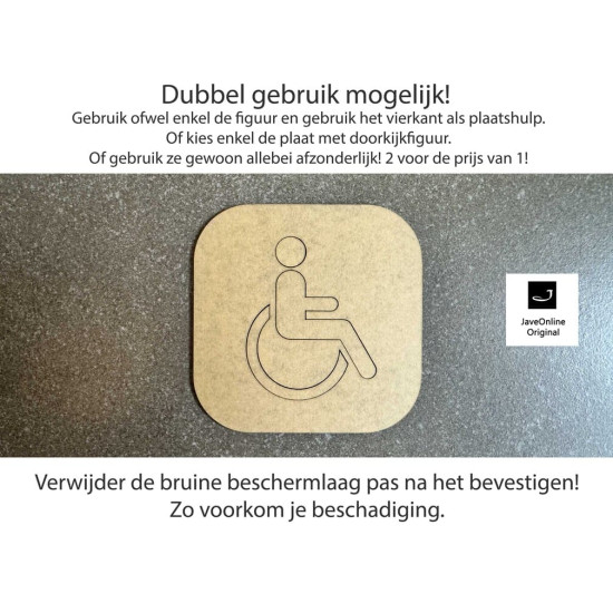 Toilet of kleedkamer deurbord - Mindervaliden - Gehandicapten - Handicap - 3d - hoogwaardig Acryl bord - 2 in 1