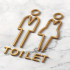Toilet deurbord / Pictogrammen GOUD - Man + Vrouw 3D - hoogwaardig Acryl bord