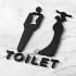 Toilet deurbord / Pictogrammen STYLE - Man + Vrouw 3D - hoogwaardig Acryl bord