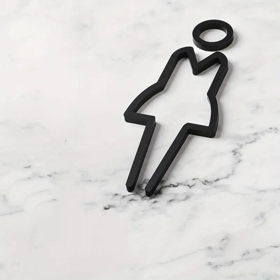 Kleedkamer deurbord / pictogram - Vrouw 3D - hoogwaardig Acryl bord