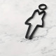 Kleedkamer deurbord / pictogram - Vrouw 3D - hoogwaardig Acryl bord