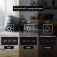 Klok modern decoratief -- houtlook - Donkerbruin - Draadloos laadstation - Thermometer - Kalender