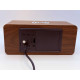 Klok modern decoratief -- houtlook - Donkerbruin - Draadloos laadstation - Thermometer - Kalender