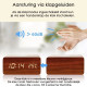 Klok modern decoratief -- houtlook - Donkerbruin - Draadloos laadstation - Thermometer - Kalender