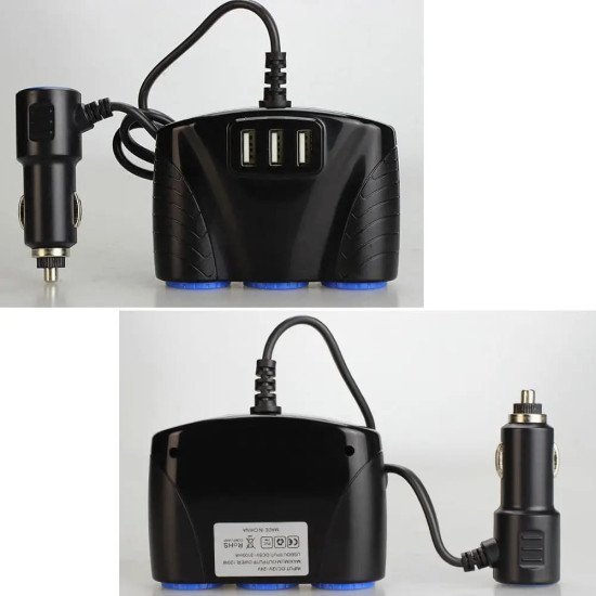 Auto multistekker -- sigarettenaansteker Splitter 12V/24V - Splitter autolader