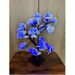Rozenboom lamp -- 24 LED - Blauwe blaadjes - Tafellamp - Decoratielamp - Liefdesontwerp