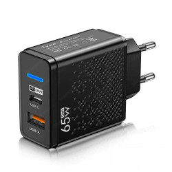 65 W -- USB-C en USB lader - zwart